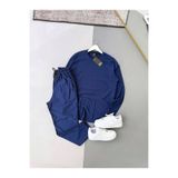 Combineman35 Erkek Dikey Çizgili Likralı Ottoman Lacivert Sweatshirt Lacivert Pantolon 2li Takım