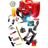 Combo 12V 150Psı Ağır Hizmet Çift Silindirli Çantalı Hava Kompresörü 1500Kg Cırcırlı Kriko Set