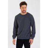 Comeor Antrasit Bisiklet Yaka Etiket Detaylı Içi Pamuklu Erkek Sweatshirt