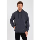 COMEOR Antrasit Kanguru Cepli Kapüşonlu Içi Pamuklu Erkek Sweatshirt