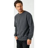 COMEOR Erkek Antrasit Basic Bisiklet Yaka Regular Fit Normal Kesim 2 İplik Sweatshirt