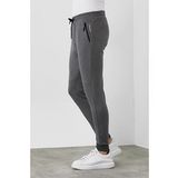 COMEOR Erkek Antrasit Slim Fit Jogger Cep Nakış Fermuar Detaylı Eşofman Altı