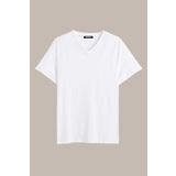 COMEOR Erkek Beyaz %100 Pamuk Basıc Regular Fit Pamuklu Kısa Kollu V Yaka T-shirt