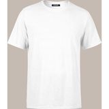COMEOR Erkek Beyaz Basıc Regular Fit Pamuklu Kısa Kollu Bisiklet Yaka T-shirt