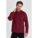 Comeor Erkek Bordo Çift Bisiklet Yaka Standart Rahat Kesim Sweatshirt