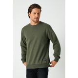 COMEOR Erkek Haki Basic Bisiklet Yaka Regular Fit Normal Kesim 2 İplik Sweatshirt