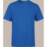 COMEOR Erkek Indigo Basıc Regular Fit Pamuklu Kısa Kollu Bisiklet Yaka T-shirt