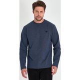 COMEOR Erkek İndigo Çift Bisiklet Yaka Baskı Detaylı Standart Rahat Kesim Sweatshirt