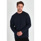 Comeor Erkek Lacivert Çift Bisiklet Yaka Standart Rahat Kesim Sweatshirt