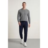 COMEOR Erkek Lacivert Slim Fit Jogger Cep Nakış Fermuar Detaylı Premium Kumaş Eşofman Altı