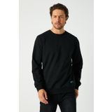 Comeor Erkek Siyah Basic 2 Iplik Bisiklet Yaka Regular Fit Normal Kesim Sweatshirt