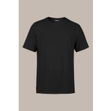 COMEOR Erkek Siyah Basıc Regular Fit Pamuklu Kısa Kollu Bisiklet Yaka T-shirt