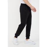 COMEOR Erkek Siyah Eşofman Altı premium Kumaş Jogger Paçası Lastikli Cep Fermuarlı Günlük Rahat Spor