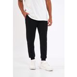 COMEOR Erkek Siyah Slim Fit Jogger Cep Nakış Fermuar Detaylı Premium Kumaş Eşofman Altı