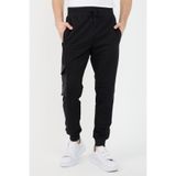 COMEOR Erkek Slim Fit Paçası Lastikli Kargo Cepli Eşofman Altı Siyah