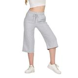 COMEOR Eşofman Altı Kadın 3/4 - Spor Pantolonu Kısa Kapri Pantolon, Kısa Pantolon Kadın Kapri Şort, Bermuda Eşofman Altı (Açık Gri, XS)