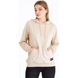 COMEOR Kadın Bej Basic Kapüşonlu Regular Fit Rahat Sweatshirt