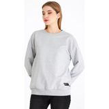 COMEOR Kadın Gri Basic Bisiklet Yaka Regular Fit Rahat Sweatshirt