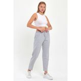 Comeor Kadın Gri Regular Fit Düz Paça Beli Lastikli Bağcıklı Eşofman Altı