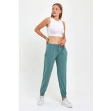 COMEOR Kadın Mint Paçası Lastikli Basic Jogger Örme Eşofman Altı