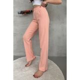 COMEOR Kadın Yavruağzı Yüksek Bel Fitilli Bol Paça Günlük Ince Eşofman Altı Pijama