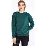 Comeor Kadın Yeşil Basic Bisiklet Yaka Regular Fit Rahat Sweatshirt