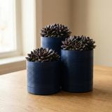 COMES - SIREN 3'lü Minimalist Dekoratif Saksı Seti (Lacivert)