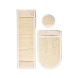 ComesBeauty 3'lü Set Doğal Kabak Sırt Lifi & Eldiven Lif & Yüz Peeling (Doğal)