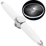 Comet Rotasyonlu Çok Fonksiyonlu Kalem - LED Işık ve Döner Gyro Özelliği - Şık Kalem, Metal Kalem, Pratik Kalem - 10.5 cm - 5 Renk Seçeneği - Metalik Beyaz