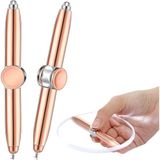 Comet Rotasyonlu Çok Fonksiyonlu Kalem - LED Işık ve Döner Gyro Özelliği - Şık Kalem, Metal Kalem, Pratik Kalem - 10.5 cm - 5 Renk Seçeneği - Metalik Rose