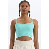 COMEUP Çift Katlı Görünen Ince Askılı Crop Top Camgöbeği - XS - Cam Göbeği
