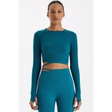 COMEUP Tokalı Parmak Geçmeli Crop Top Milenyum Yeşili