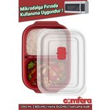 Comfera Heat'n Go,Mikrodalgaya Uygun, Hava Düğmeli, Yemek Kabı, Plastik Sefer Tası, Sıcak Yemek Saklama Kabı