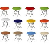 Comfort - 80 cm - Turuncu -Yuvarlak Bahçe Katlanır Masa