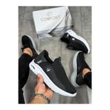 Comfort Ayakkabı Erkek Günlük Rahat Hafif Taban Slip-On Spor Ayakkabı Siyah