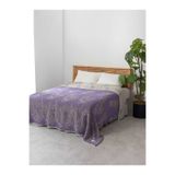 Comfort Craft %100 Organik Pamuk Müslin Yatak Örtüsü - Lavanta Desenli - 220x240 cm