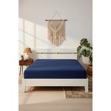 Comfort Craft Çift Kişilik Penye Lastikli Çarşaf - %100 Pamuk - 160 x 200 cm - Lacivert - 200x200