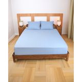 Comfort Craft Çift Kişilik Penye Lastikli Çarşaf - %100 Pamuk - 160 x 200 cm - Mavi - 180x200