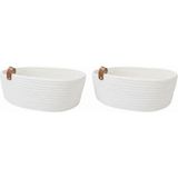 Comfort Craft Doğal Jüt 2'li Ekmek Sepet Seti | Banyo & Mutfak Düzenleyici Hasır Organizer (5 Renk) - Beyaz