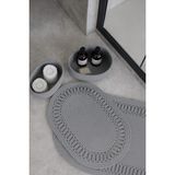 Comfort Craft Gri Hasır / Jüt 4 Parça Trikotlu Banyo Paspas Takımı | Oval Sepet, Paspas ve Dekor Seti