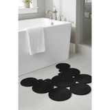 Comfort Craft Jüt Çift Taraflı Yıkanabilir Klozet Örtüsü - Geometrik Desenli Banyo Paspası (36X50 Cm) - Siyah