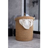 Comfort Craft Jüt Kapaklı Hasır Kirli Çamaşır Sepeti | Oyuncak, Banyo Organizeri | 35x40 Cm