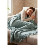 Comfort Craft Pamuklu Balkon ve Koltuk Battaniyesi - 130X170 cm Yumuşak Dokulu Şal - 130 x 170 cm - Turkuaz
