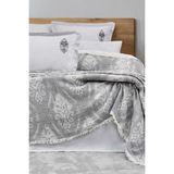 Comfort Craft Premium %100 Pamuk Müslin Pike Takımı - 6 Parça 8 Renk Seçeneği - 240X246 cm Nakışlı Yatak Örtüsü - 240 x 246 cm - Açık Gri