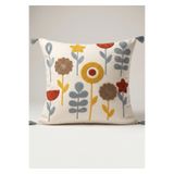 Comfort Craft Punch Nakışlı Buldan Bezi Kırlent Kılıfı - 43x43 cm Dekoratif Kırlent