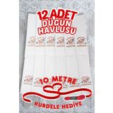 Comfort Home 12 Adetli Saçaklı Düğün Havlusu Kurdele Hediyeli Desenli Konvoy Havlusu Ekonomik Model
