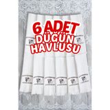 Comfort Home 6 Adet Saçaklı Düğün Havlusu Desenli Konvoy Havlusu Ekonomik Model
