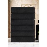 Comfort Home 6'lı Siyah 50x90 cm El-Yüz-Saç Havlusu | %100 Pamuk | Otel, Spa, Spor ve Kuaför Havlusu