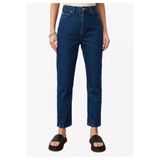 comfort jeans Lacivert Süper Yüksek Bel Comfort Likralı Esnek Mom Jean Kot Pantolon