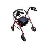 Comfort Plus DM9144 4 Tekerlekli Rolatör Yürüteç Katlanabilir Alüminyum Şase ile Sepetli Tasarım - Kırmızı